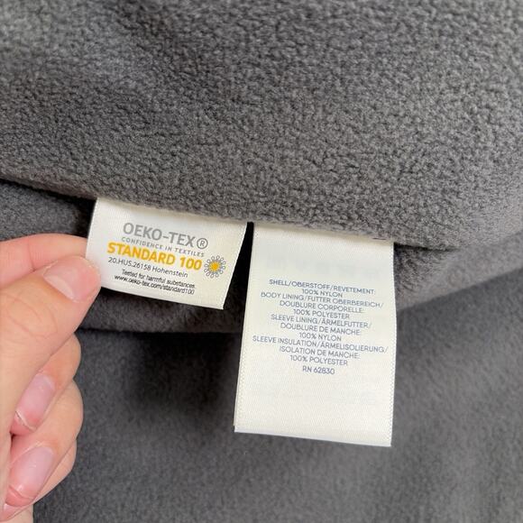 Lands' End Womens Medium 10-12 Grey Gray Fleece Lined Jacket Benefits Charity - Picture 12 of 16